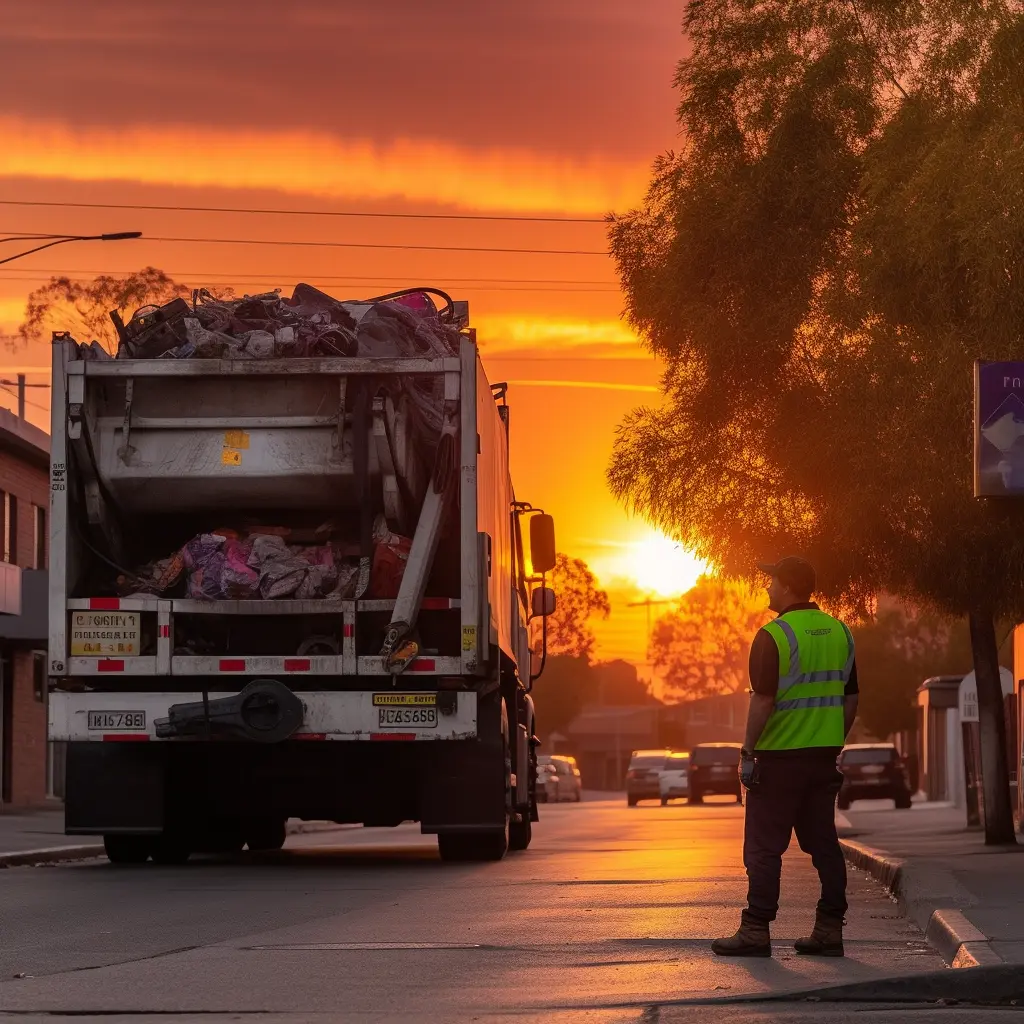 Rubbish removal truck in Perth