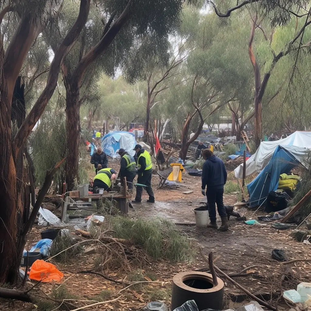 Swann Rubbish workers clearing a squatter camp