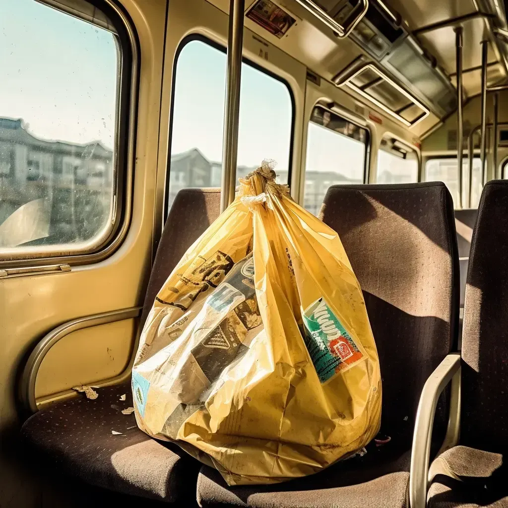 Rubbish bag on public transport - Perth WA
