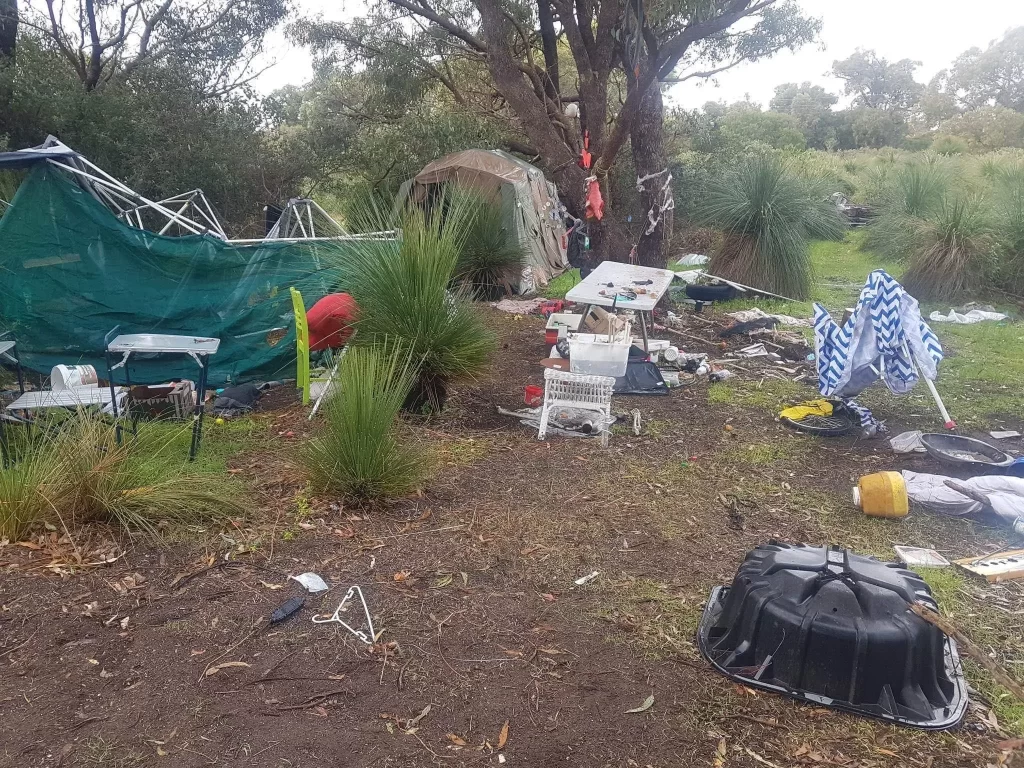 Here is a photo of Kwinana's Squatter Camp before we cleaned it.