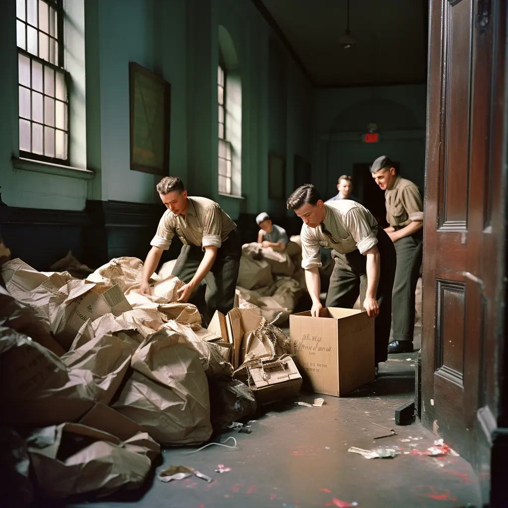 workers tidying up post-office relocation