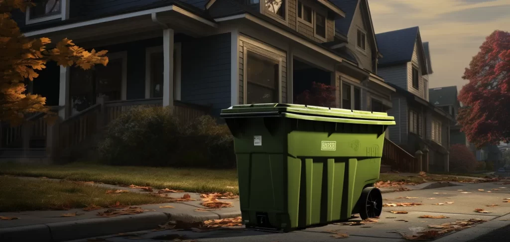 Green dustbin, Dumpster Rental for Home Renovation in Perth