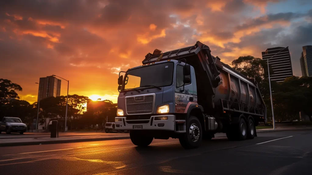 Photo of a garbage truck in Wembley, Perth