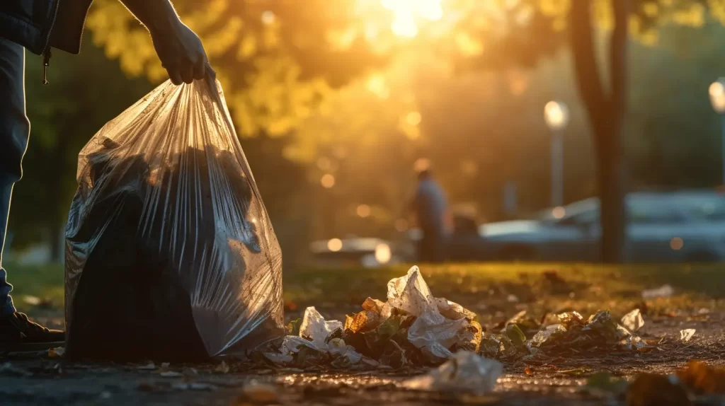 Person picking up trash - Swann Rubbish removal