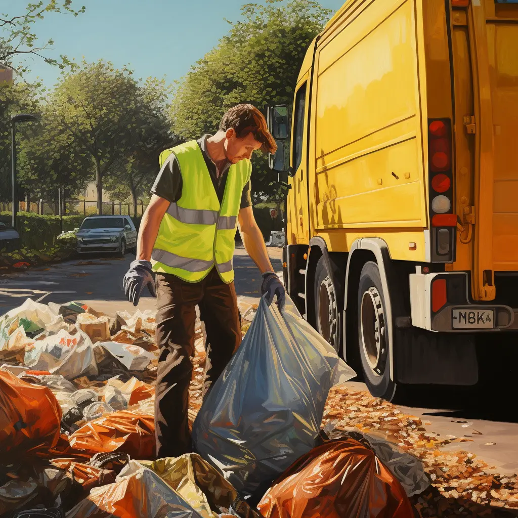 Man picking up rubbish - Swann Rubbish removal