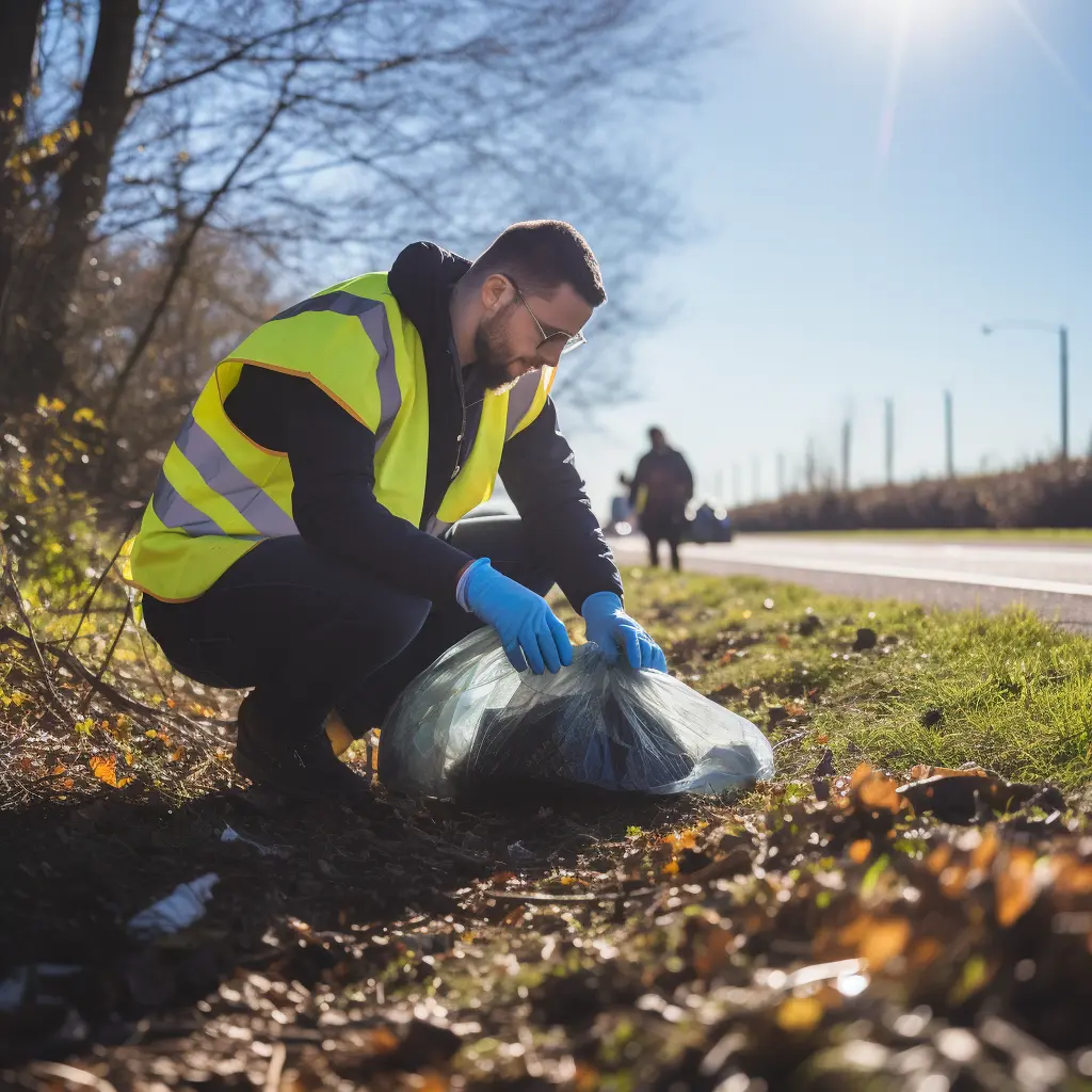 Man picking up rubbish - Swann Rubbish removal